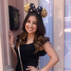 Gold and Black Minnie Mouse ears